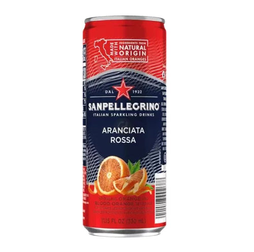 Can of San Pellegrino  Sparkling Water Aranciata Rossa flavor