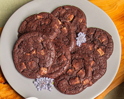 Platter of double chocolate  cookies
