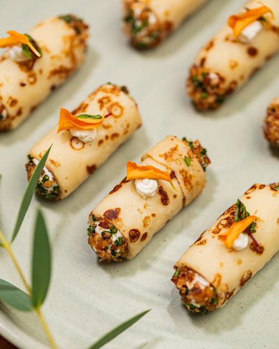 Roasted Chicken Crepe Roulade