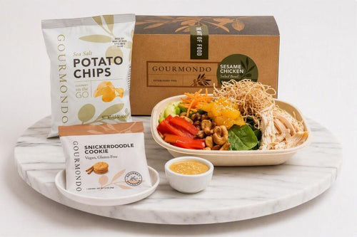 mandarin chicken salad box lunch with chips and cookie 