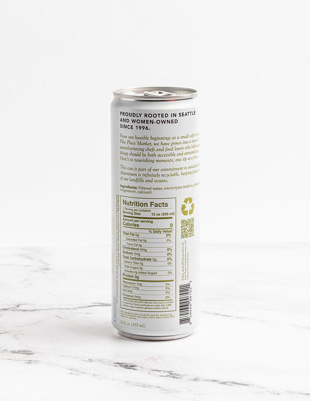 Can of Gourmondo branded still water with added electrolytes